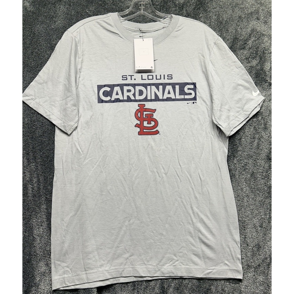 Nike Mens Size M Gray Short Sleeve ST. Louis Cardinals Baseball T Shirt New